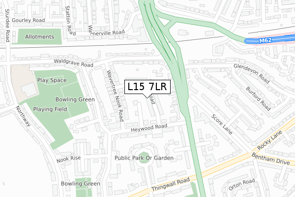 L15 7LR map - large scale - OS Open Zoomstack (Ordnance Survey)