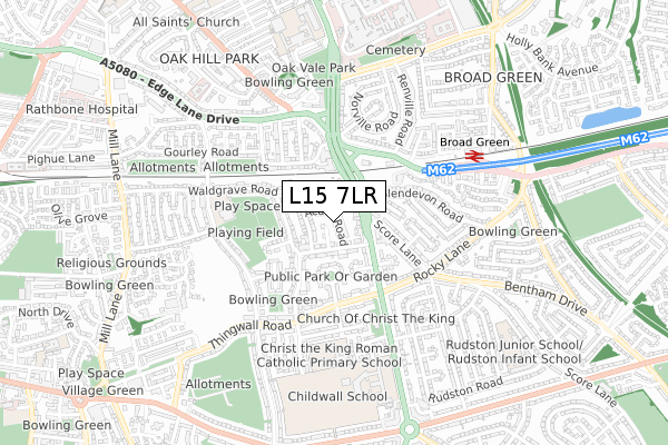 L15 7LR map - small scale - OS Open Zoomstack (Ordnance Survey)