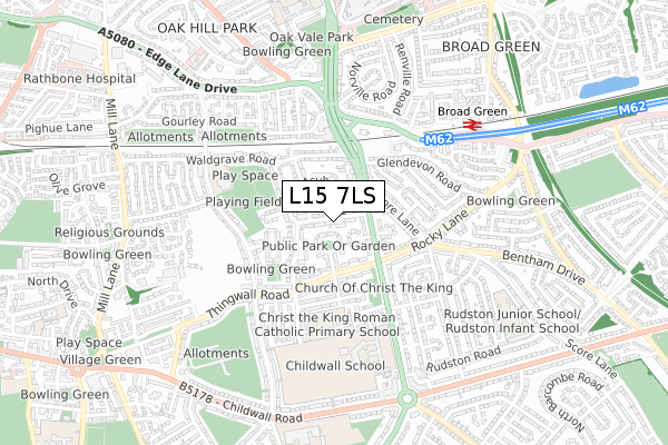 L15 7LS map - small scale - OS Open Zoomstack (Ordnance Survey)