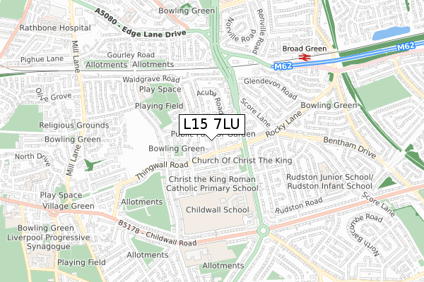 L15 7LU map - small scale - OS Open Zoomstack (Ordnance Survey)