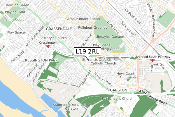 L19 2RL map - small scale - OS Open Zoomstack (Ordnance Survey)