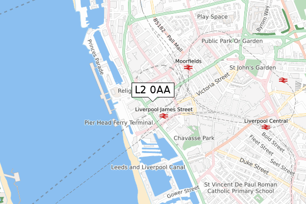 L2 0AA map - small scale - OS Open Zoomstack (Ordnance Survey)