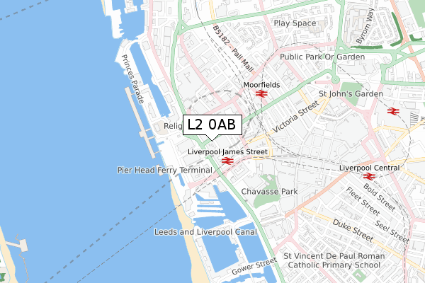 L2 0AB map - small scale - OS Open Zoomstack (Ordnance Survey)