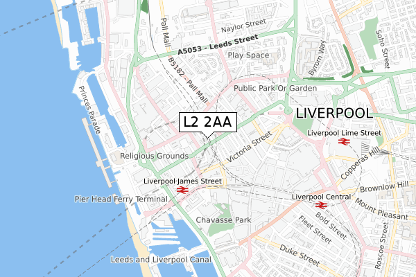 L2 2AA map - small scale - OS Open Zoomstack (Ordnance Survey)