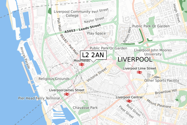 L2 2AN map - small scale - OS Open Zoomstack (Ordnance Survey)