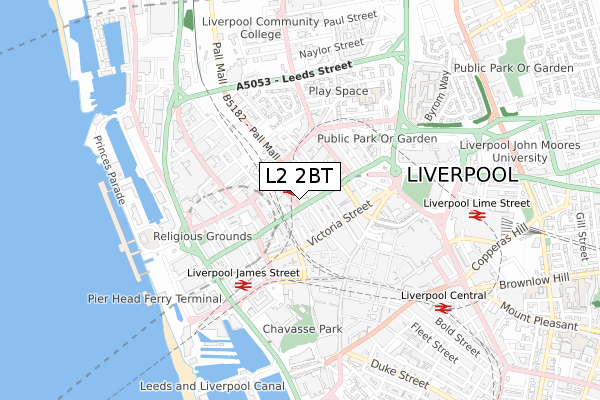 L2 2BT map - small scale - OS Open Zoomstack (Ordnance Survey)