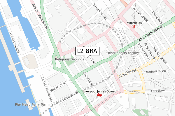 L2 8RA map - large scale - OS Open Zoomstack (Ordnance Survey)