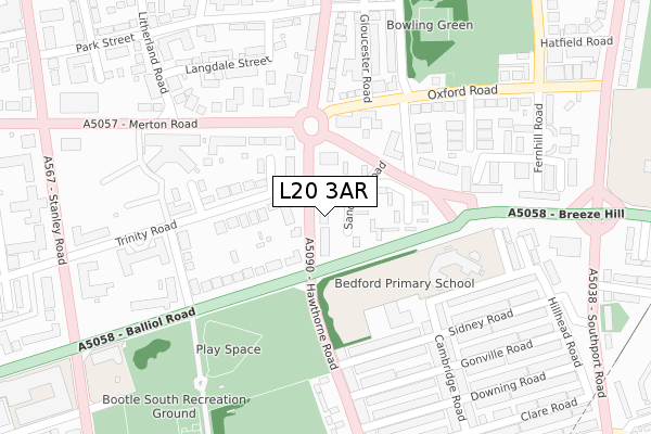 L20 3AR map - large scale - OS Open Zoomstack (Ordnance Survey)