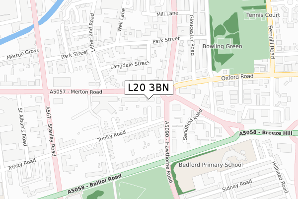 L20 3BN map - large scale - OS Open Zoomstack (Ordnance Survey)