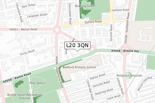 L20 3QN map - large scale - OS Open Zoomstack (Ordnance Survey)