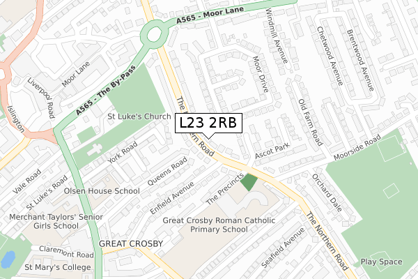 L23 2RB map - large scale - OS Open Zoomstack (Ordnance Survey)