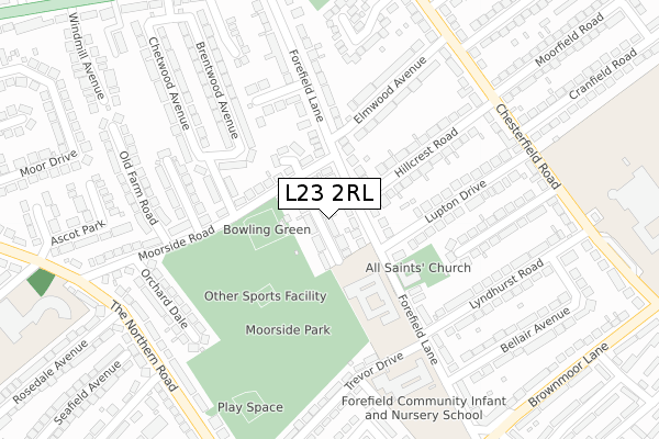 L23 2RL map - large scale - OS Open Zoomstack (Ordnance Survey)