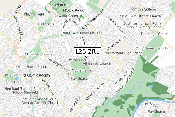 L23 2RL map - small scale - OS Open Zoomstack (Ordnance Survey)