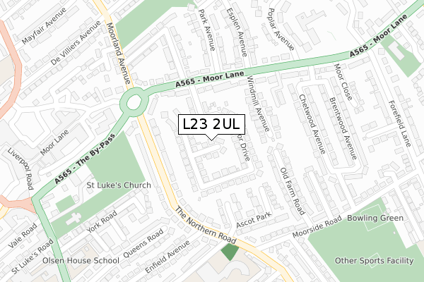 L23 2UL map - large scale - OS Open Zoomstack (Ordnance Survey)