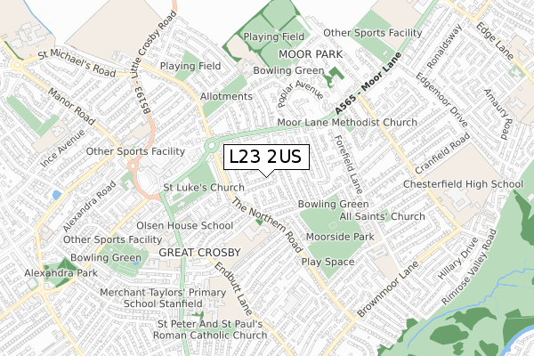 L23 2US map - small scale - OS Open Zoomstack (Ordnance Survey)