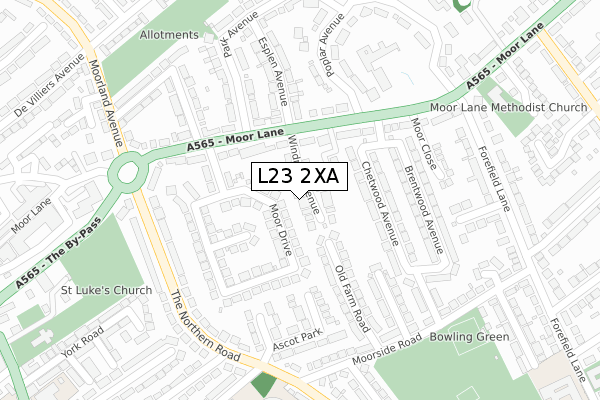 L23 2XA map - large scale - OS Open Zoomstack (Ordnance Survey)