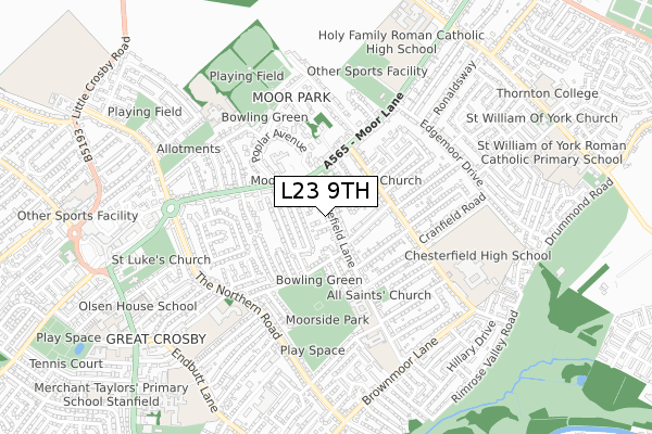 L23 9TH map - small scale - OS Open Zoomstack (Ordnance Survey)