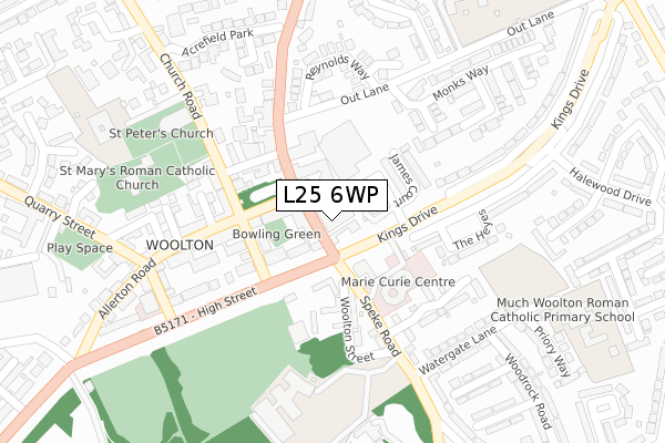 L25 6WP map - large scale - OS Open Zoomstack (Ordnance Survey)