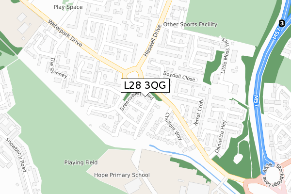L28 3QG map - large scale - OS Open Zoomstack (Ordnance Survey)