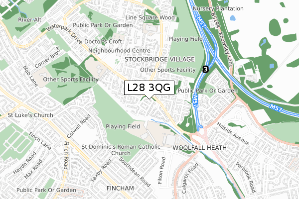 L28 3QG map - small scale - OS Open Zoomstack (Ordnance Survey)