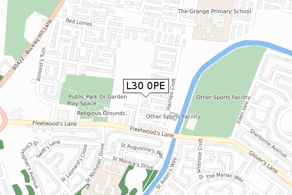 L30 0PE map - large scale - OS Open Zoomstack (Ordnance Survey)