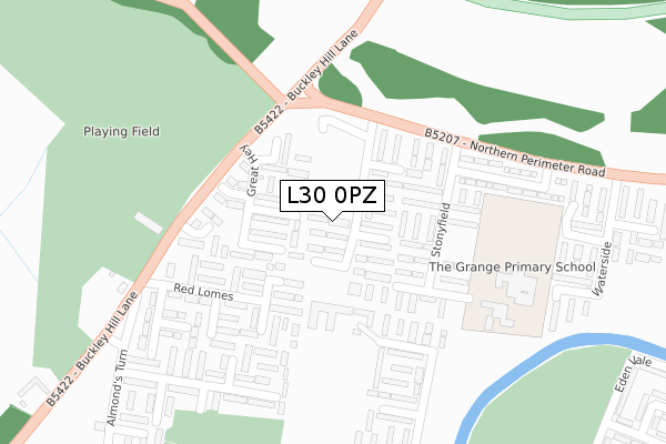 L30 0PZ map - large scale - OS Open Zoomstack (Ordnance Survey)