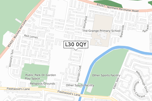 L30 0QY map - large scale - OS Open Zoomstack (Ordnance Survey)