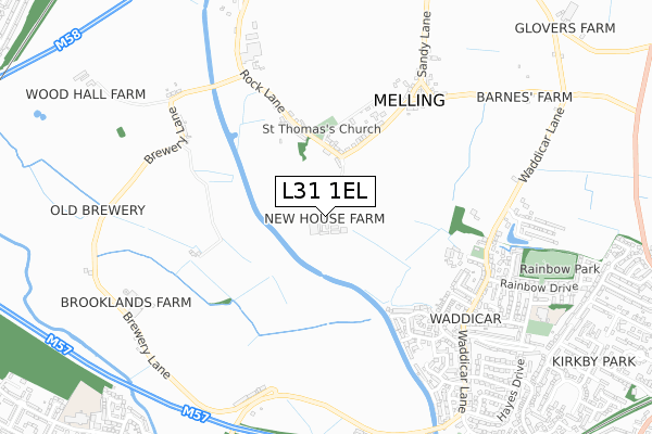 L31 1EL map - small scale - OS Open Zoomstack (Ordnance Survey)