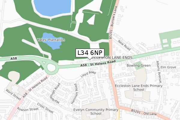 L34 6NP map - large scale - OS Open Zoomstack (Ordnance Survey)