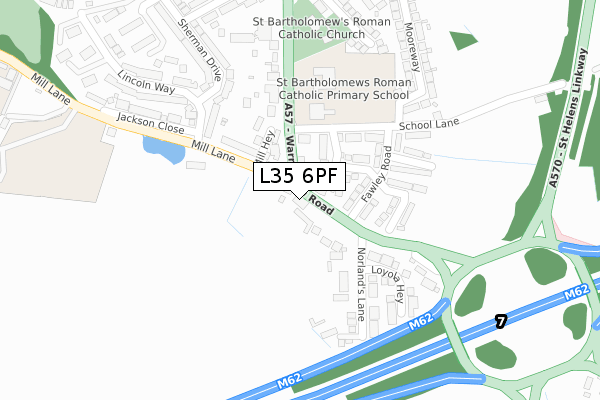 L35 6PF map - large scale - OS Open Zoomstack (Ordnance Survey)