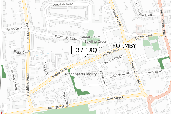 L37 1XQ map - large scale - OS Open Zoomstack (Ordnance Survey)