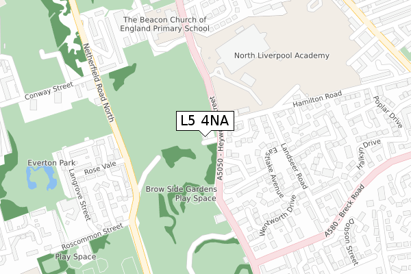 L5 4NA map - large scale - OS Open Zoomstack (Ordnance Survey)