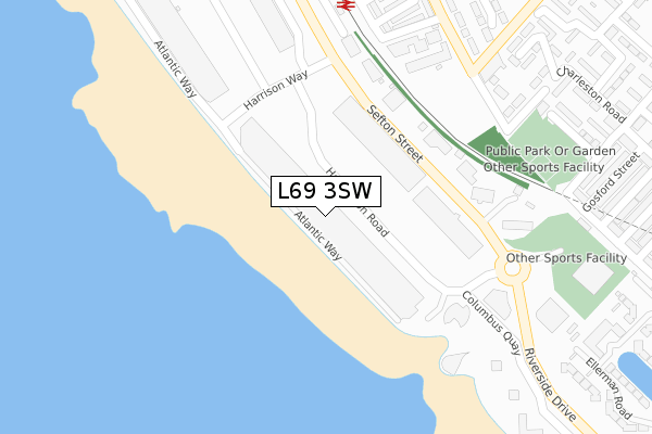 L69 3SW map - large scale - OS Open Zoomstack (Ordnance Survey)