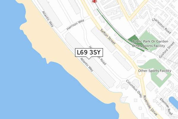 L69 3SY map - large scale - OS Open Zoomstack (Ordnance Survey)