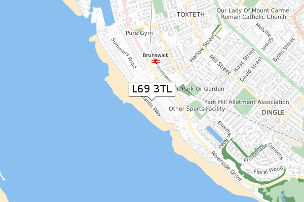 L69 3TL map - small scale - OS Open Zoomstack (Ordnance Survey)