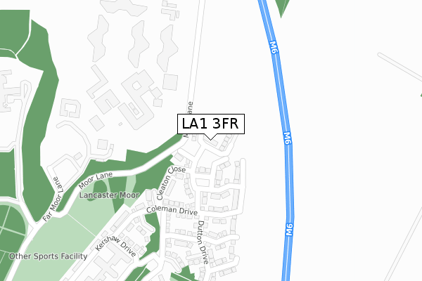 LA1 3FR map - large scale - OS Open Zoomstack (Ordnance Survey)