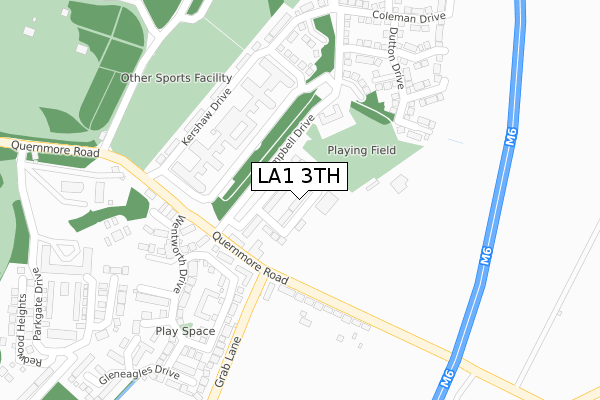 LA1 3TH map - large scale - OS Open Zoomstack (Ordnance Survey)