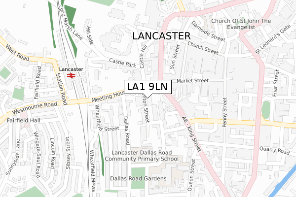 LA1 9LN map - large scale - OS Open Zoomstack (Ordnance Survey)