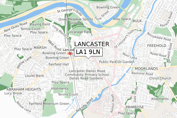 LA1 9LN map - small scale - OS Open Zoomstack (Ordnance Survey)