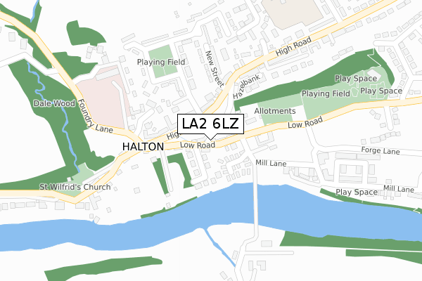 LA2 6LZ map - large scale - OS Open Zoomstack (Ordnance Survey)