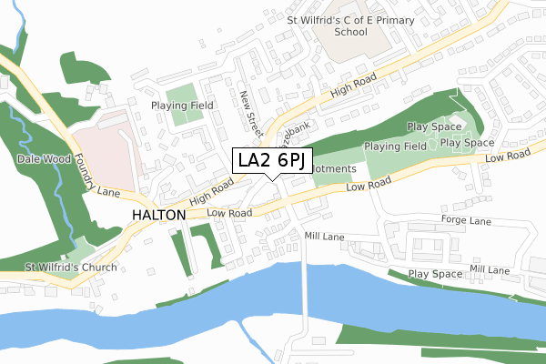 LA2 6PJ map - large scale - OS Open Zoomstack (Ordnance Survey)