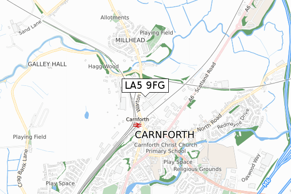 LA5 9FG map - small scale - OS Open Zoomstack (Ordnance Survey)