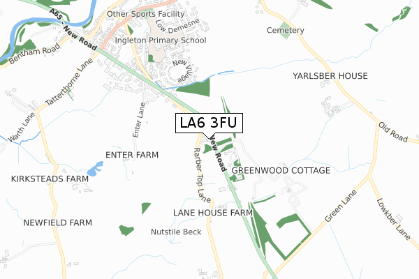 LA6 3FU map - small scale - OS Open Zoomstack (Ordnance Survey)