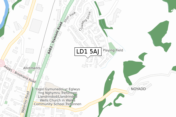 LD1 5AJ map - large scale - OS Open Zoomstack (Ordnance Survey)