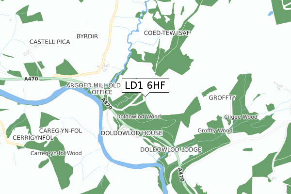 LD1 6HF map - small scale - OS Open Zoomstack (Ordnance Survey)