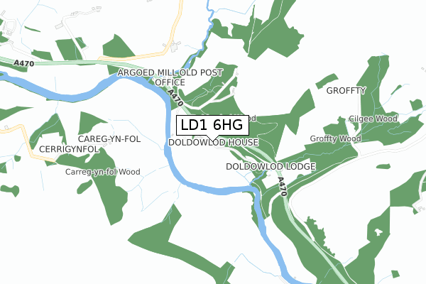 LD1 6HG map - small scale - OS Open Zoomstack (Ordnance Survey)