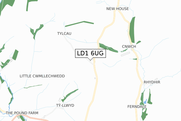 LD1 6UG map - small scale - OS Open Zoomstack (Ordnance Survey)