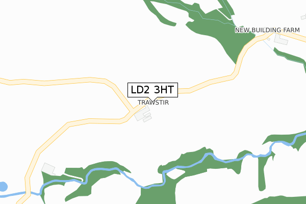 LD2 3HT map - large scale - OS Open Zoomstack (Ordnance Survey)