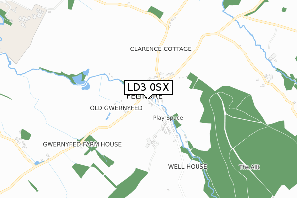 LD3 0SX map - small scale - OS Open Zoomstack (Ordnance Survey)