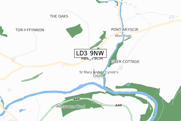 LD3 9NW map - small scale - OS Open Zoomstack (Ordnance Survey)